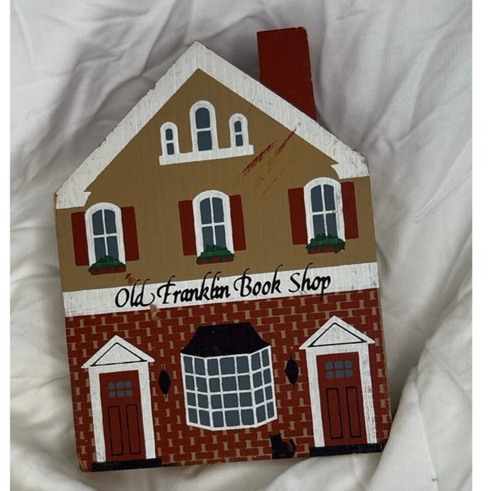 The Cat's Meow Old Franklin Book Shop Wooden House Decor